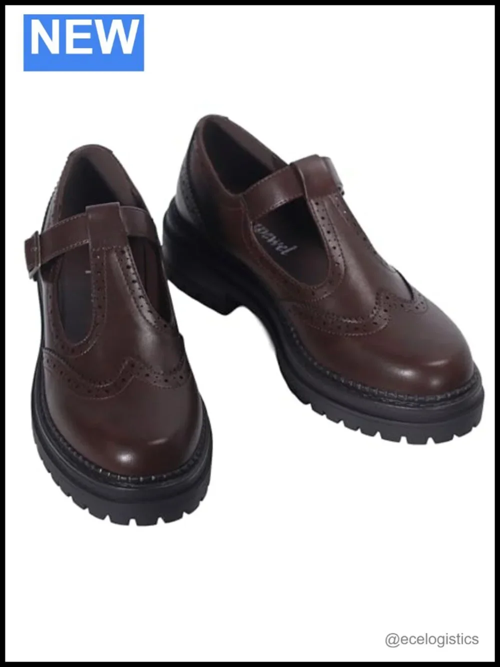 T-Strap Platform Mary Jane Shoes, Round Toe Non-Slip Flats for Work & Casual